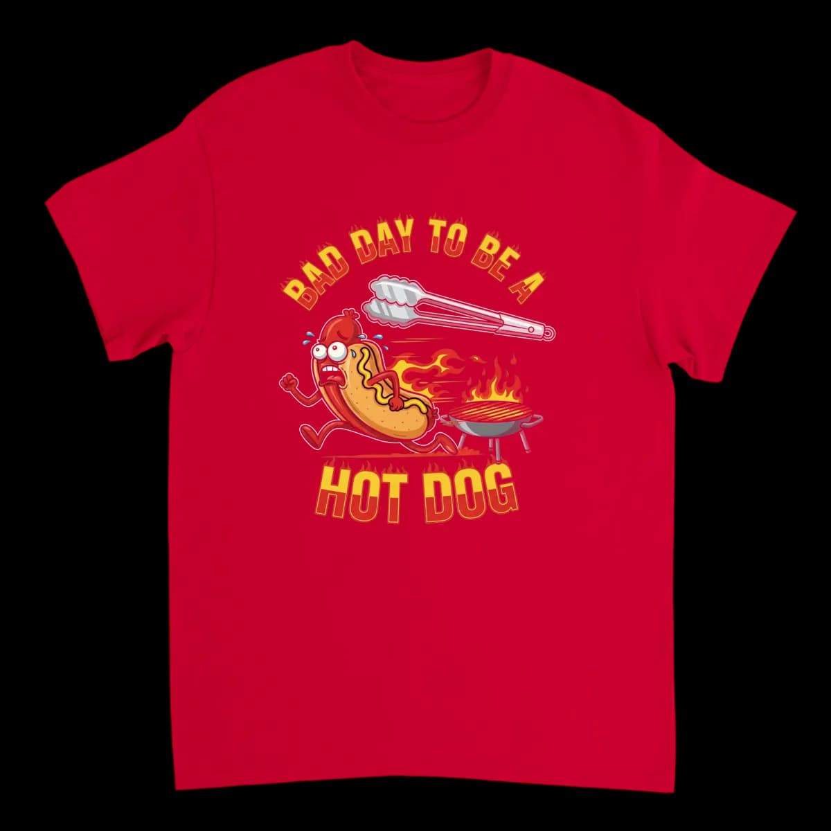 Bad Day To Be A Hot Dog Graphic Tee - White T-Shirts (ZeitZwag Streetwear)