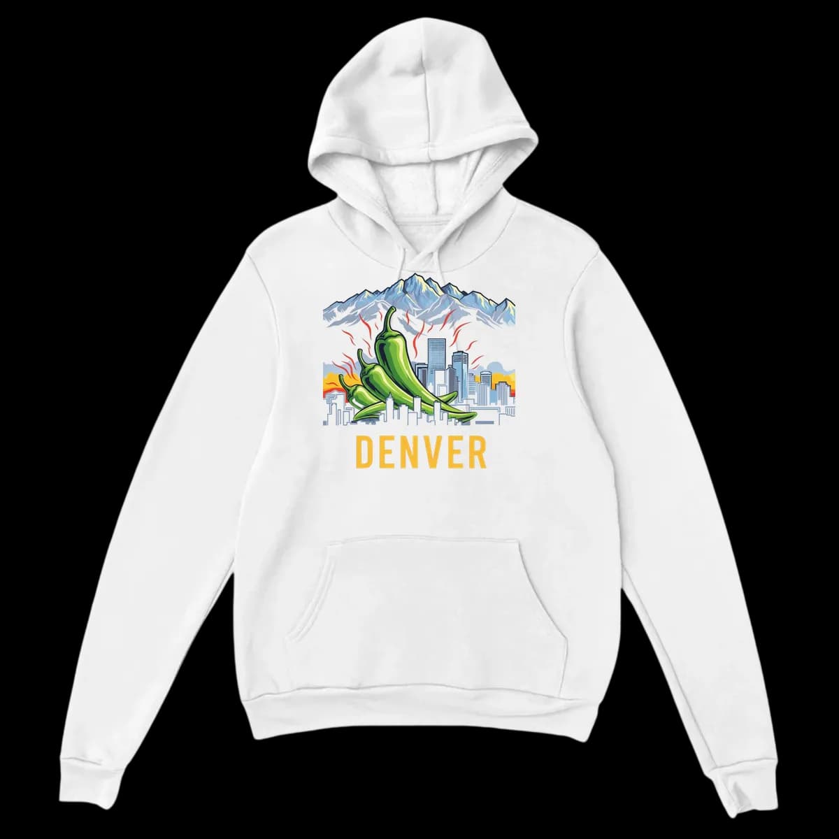 Denver Green Chili Rockies Vibe Hoodie Hoodies - White