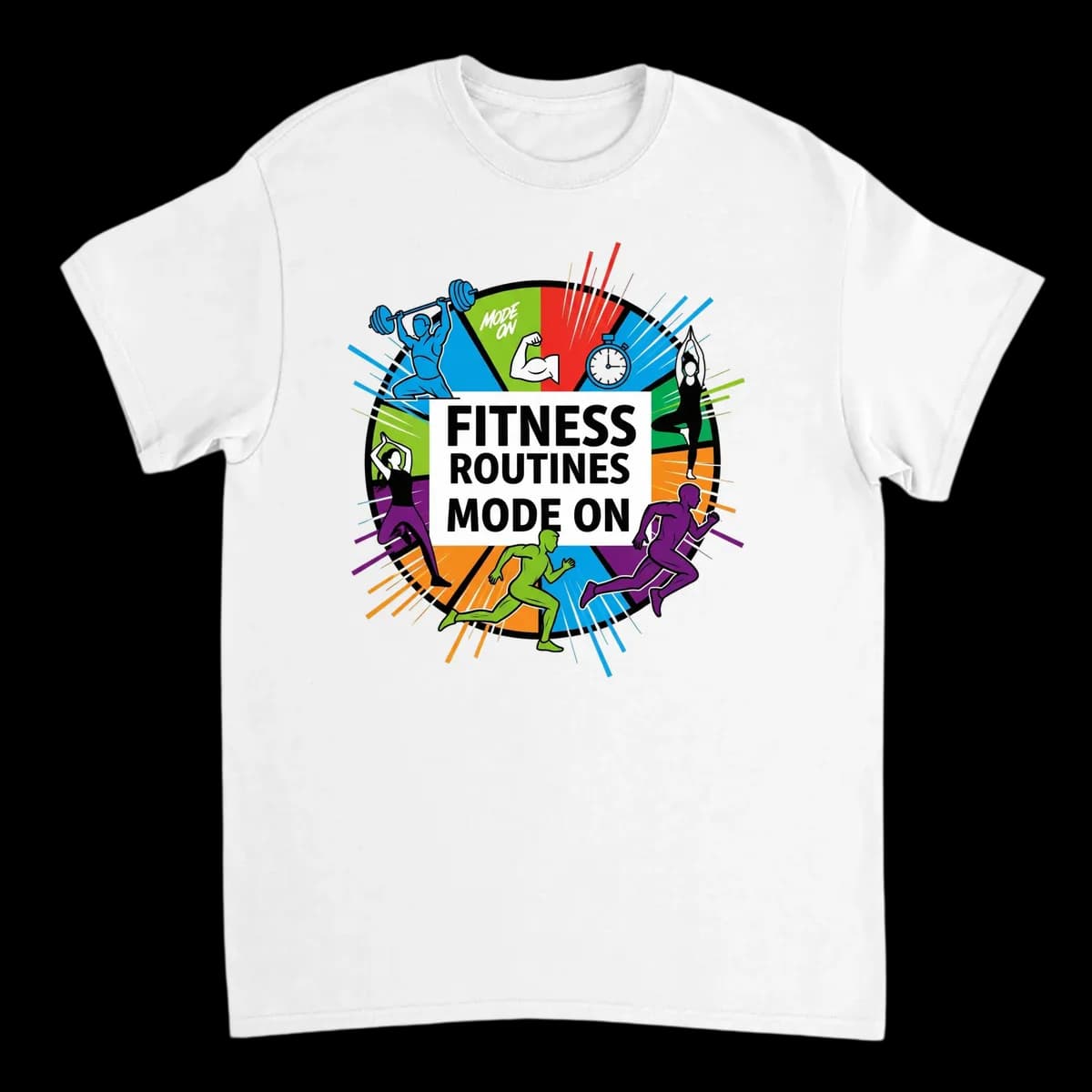 Fitness Routines Mode On Meme T-Shirt T-Shirts - White