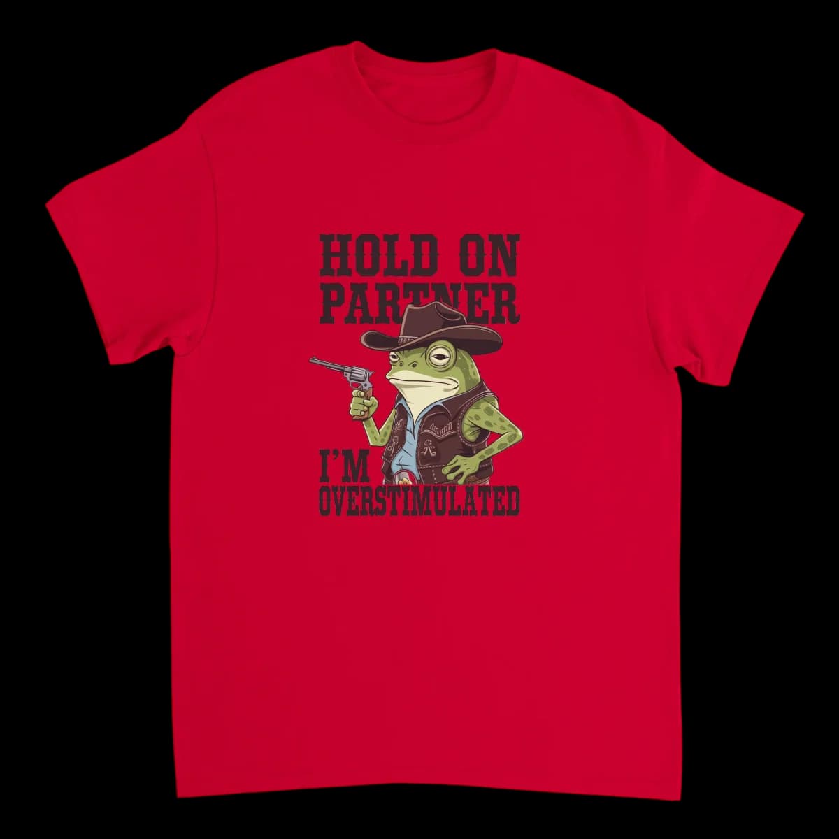 Hold On Partner Im Overstimulated Graphic T-Shirt - White T-Shirts (ZeitZwag Streetwear)