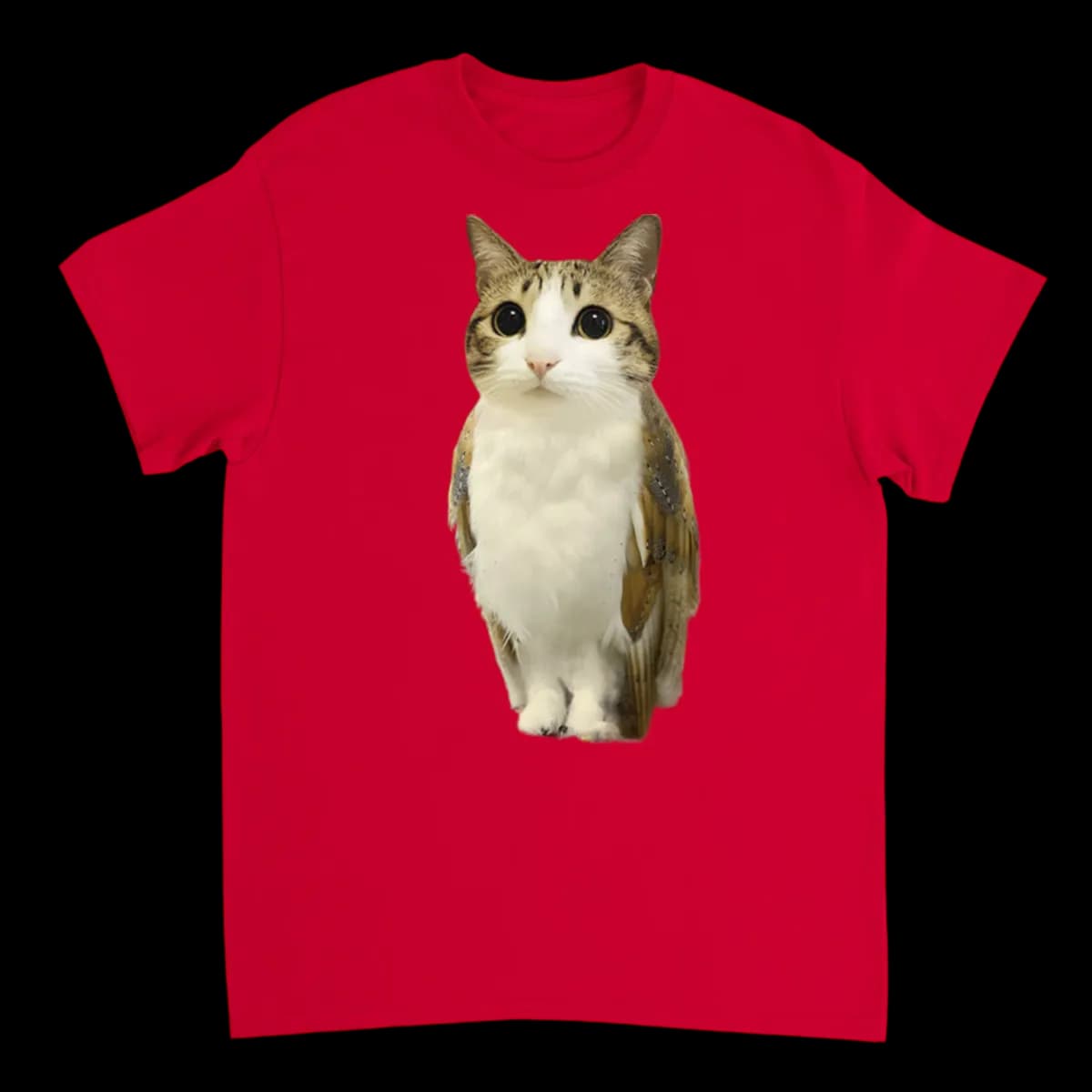 Meowl Meme Graphic Tee - Cat Meets Owl - White T-Shirts (ZeitZwag Streetwear)